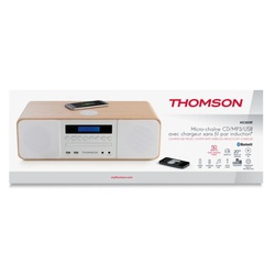 Thomson Bluetooth MIC201IBT USB MP3 Qi-Charger Radio Holz weiß TH368215 Kompaktanlage
