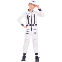 amscan 9904454 Kinder Astronaut Kostüm Set, 10-12 Jahre-2 tlg, weiß