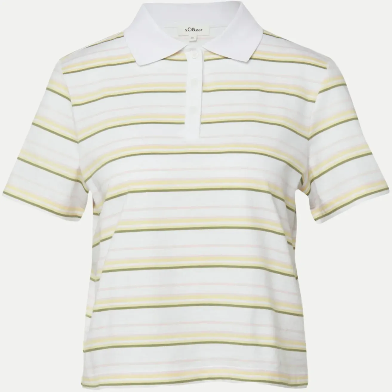 Gestreiftes Polo-Shirt Weiß 44