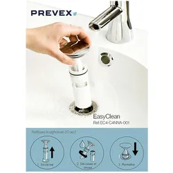 PREVEX Easyclean Siphon mit verchromtem Pop-Up für Waschbecken | aus recyceltem Kunststoff