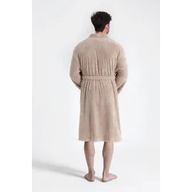 MY HOME Unisex-Bademantel MY HOME "Lillou Kimono, ideal für Sauna & Spa, Hotelbademantel, Morgenmantel" Gr. XS, beige (sand), L:110cm, Microfaser, Hausmäntel, kuschelig weicher Fleece, plüsch, für Damen und Herren, XS-3XL