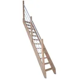 starwood treppen Raumspartreppe 60 cm Eichenholz/Weiß Edelstahl