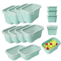 Mypicompany Frischhaltedosen mit Deckel – 10-teiliges Set (2×500 ml, 4×750 ml, 4×1000 ml), BPA-frei, luftdicht, stapelbar. Mikrowellen- & Spülmaschinengeeignet. Pastellgrün Gefrierdosen.