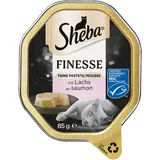 Sheba Finesse Feine Pastete 85 Gramm Katzennassfutter x 85 Gramm Lachs MSC 85g