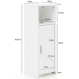FineBuy Badschrank 30 x 95,5 x 30 cm Weiß