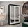 abiks möbel Schwebetürenschrank Promo 120 x 200 x 62 cm Schwarz/Weiß