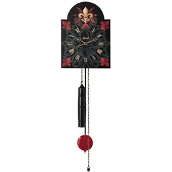 Hermle -Schilderuhr Schwarz mit Bemalung 8 Tage Stündlicher Schlag Mechanisch 62cm- 61025-000711