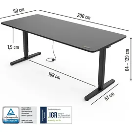 Yaasa Schreibtisch Pro Dunkelgrau/Schwarz