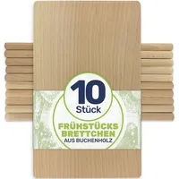Gravidus Frühstücksbrettchen Holzbrett Buche 22x12x1 cm, Menge:10 - Naturbelassen