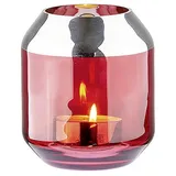 Fink Teelichthalter Smilla Glas rot/silber