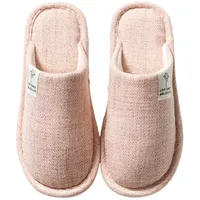 Generisch Hausschuhe Winter Leinenpantoffeln Atmungsaktive Gästepantoffeln Indoor Hausschuhe rutschfest Für Damen Herren Hause Hotel (39) - 39 EU