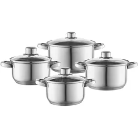 OEM Polpo Topf-Set 8-tlg. 4 x Kochtopf + Stieltopf + 2 x Glasdeckel
