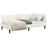 vidaXL Eckbettgestell mit Kopfteil Creme 90 x 190 cm Stoff 42016223