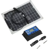15w 18v Tragbares Monokristallines Solarpanel Mit 20a Regler - Für Camping, Bootfahren, Caravaning