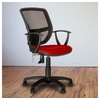 Drehstuhl verstellbar Schreibtischstuhl Rollen Bürostuhl Mesh einstellbar, Ringarmlehnen Höhenverstellbar, rot