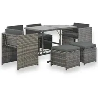 vidaXL Garten-Essgruppe 7-tlg. grau 44721