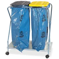 BRB-Lagertechnik Müllsackständer BRB Müllsackständer mit Rollen, für 70-120 Liter Säcke, Bruchfest, selbst unter extremen Bedingungen bunt|gelb|schwarz