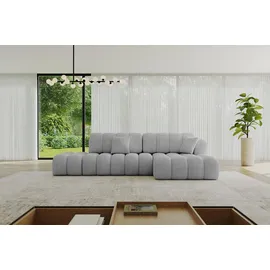 altdecor Ecksofa Samt mit Schlaffunktion 2-Sitzer Grau