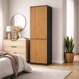 home collective Kleiderschrank 50 x 40 x 180 cm Anthrazit-Eiche