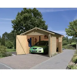 Karibu Garage Blockhausgarage 28 mm natur