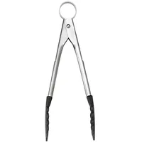 Cuisipro Mini-Küchenzange Servierzange Edelstahl mit Silikon-Enden schwarz 18 cm