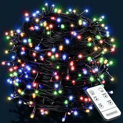 Monzana Lichterkette 700 LED mehrfarbig bunt Fernbedienung Innen Außen Weihnachtsbaum Weihnachten Deko Weihnachtsdeko