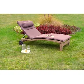 Merxx Andalusia Gartenliege 208 x 90 x 100 cm natur inkl. Rollen