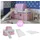 Homestyle4u Hochbett 90 x 200 cm Kiefer massiv weiß rosa