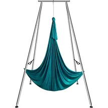 Vevor Aerial Yoga Hängematte mit Yogarahmen 6 x 2,6 m, Grün Yoga Swing Air Fliegen, Yoga-Schaukel Hammock Swing 250 kg Max. Tragfähigkeit, inkl. Yoga-Socken & Fußpolster, Anti-Gravity-Übungen