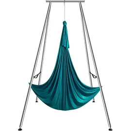 Vevor Aerial Yoga Hängematte mit Yogarahmen 6 x 2,6 m, Grün Yoga Swing Air Fliegen, Yoga-Schaukel Hammock Swing 250 kg Max. Tragfähigkeit, inkl. Yoga-Socken & Fußpolster, Anti-Gravity-Übungen
