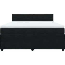 vidaXL Boxspringbett mit Matratze Schwarz 180x200 cm Samt