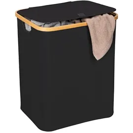 Wenko Wäschekorb Ecori 41 x 50 cm Polyester Schwarz