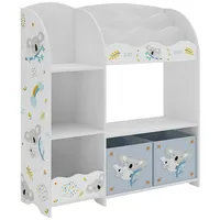 [en.casa] Kinderregal Lysekil 100x93x30 cm mit Koala Motiv