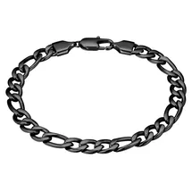 True Rebels Armband aus Edelstahl in schwarz | Gr.: 17 cm