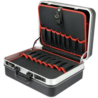HMF 15601-02 Werkzeugkoffer leer, Werkzeugkiste groß aus ABS-Kunststoff, 47 x 40 x 22 cm