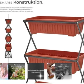 Tectake Vertikalbeet 52 x 21 x 127 cm Braun