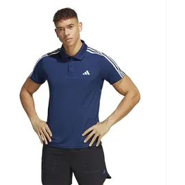 Adidas Herren Train Essentials Piqué 3-Stripes Training Polo Shirt, Dark Blue/White, XXL