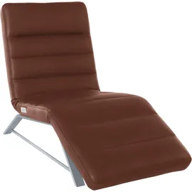 W.Schillig Relaxliege daily dreams Leder/Polyester 75 x 91 x 170 cm Braun mit Kissen