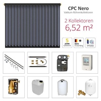 Solarbayer Komplettsolarpaket CPC NERO 2S Bruttogesamtfläche 6,52m2 Vakuumröhren