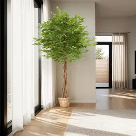 Tectake Künstlicher Ficusbaum Fida, realistische Textur - 180 cm,