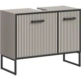 WELLTIME Waschbeckenunterschrank LOCRI 2 Türen 80 x 63 cm Schwarz