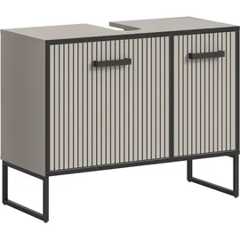 WELLTIME Waschbeckenunterschrank LOCRI 2 Türen 80 x 63 cm Schwarz