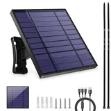 XRDZYXGS Solarpanel, 5W 5V Solarzelle Solar Ladegerät, Solar Powerbank mit 3 Verschiedenen USB-Anschlüssen 1,2 M Kabel, Monokristallines Solarmodul für Camping und Familiengebrauch