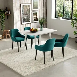 Vicco Esstisch Beaver, Weiß, 80 x 70 cm ausziehbar