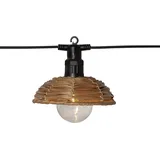 Star Trading Lichterkette Rattan 350 cm 6-flammig braun