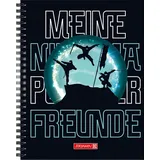 Brunnen Freundebuch Ninja Power ca. DIN A5 liniert, schwarz/blau Hardcover 80 Seiten, 1 St.