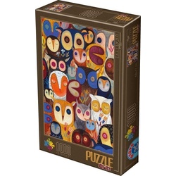 D-Toys Puzzle 1000 Andrea Kutri, Collage – Eulen (1000 Teile)