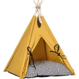 PawHut Katzen-Zubehör Gelb Kiefer 60x60x76cm (D30-673V00YL)