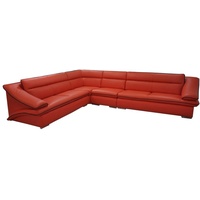 JVmoebel Ecksofa Design Leder Polster Sitz Ecke Leder Eck Landschaft Zimmer Sofa, Made in Europe rot