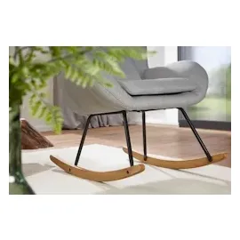 KADIMA DESIGN Schaukelstuhl CAPRI Design Relaxsessel 75 x 110 x 88,5 cm, in Grau / Gr.: onesize